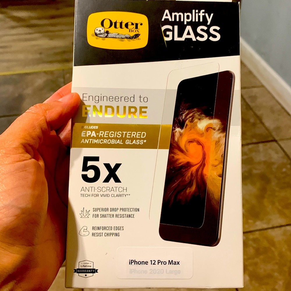 OtterBox Amplify GLASS AntiMicrobial Screen Protector for Apple iPhone 12 ProMax